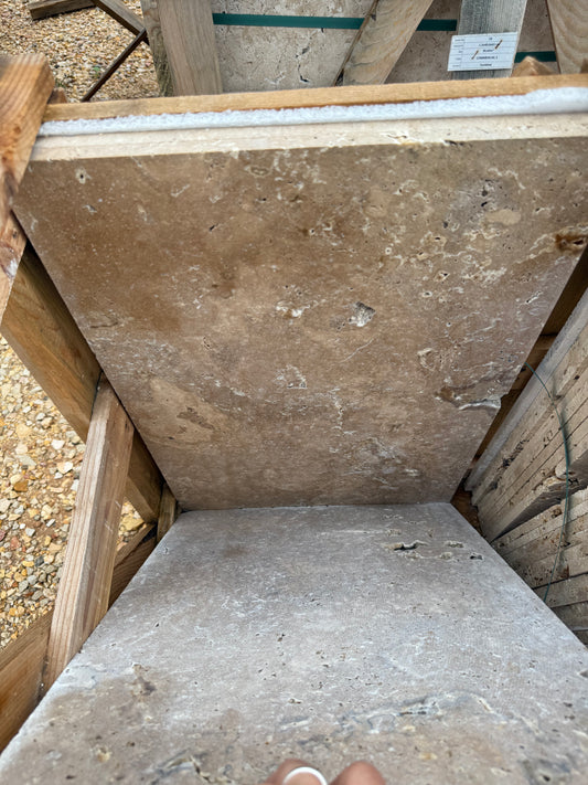 Pack travertin 2nd choix + colle incluse - 40.6 x 61 x 1.2 cm