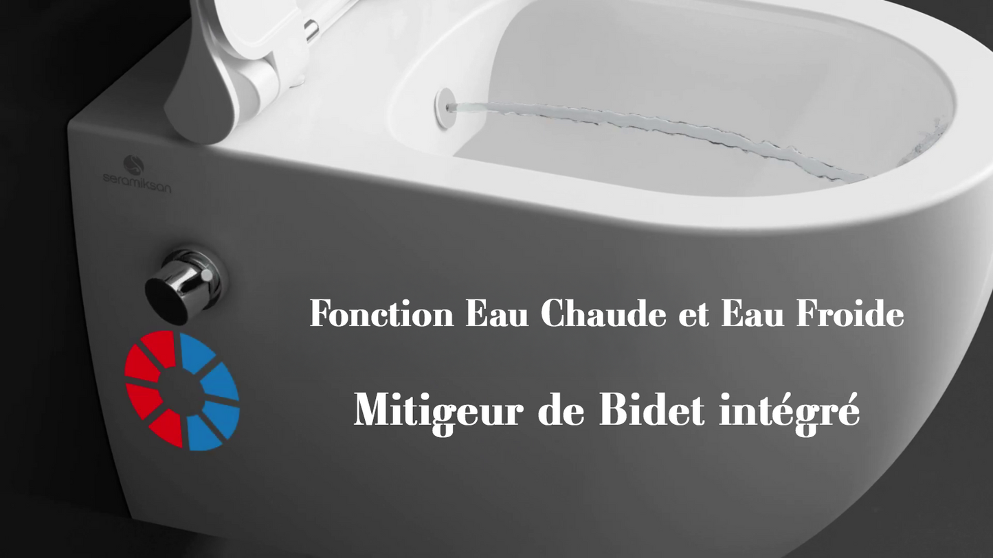 WC Suspendu avec robinet bidet intégré
