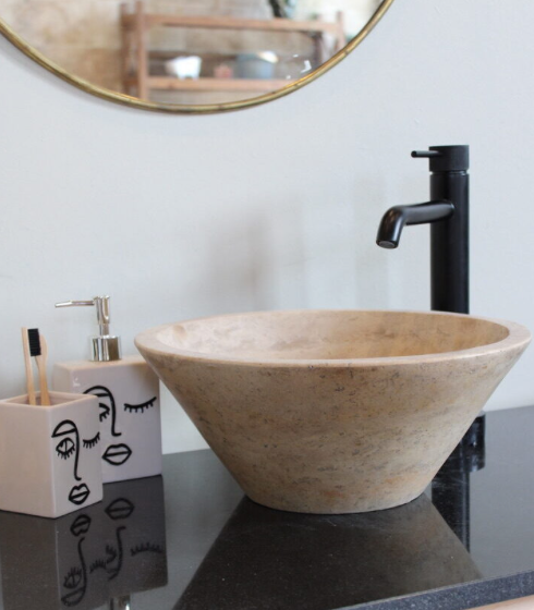 Travertin Classic Mix Vasque bol Type1  - 42 x 42 x 15cm