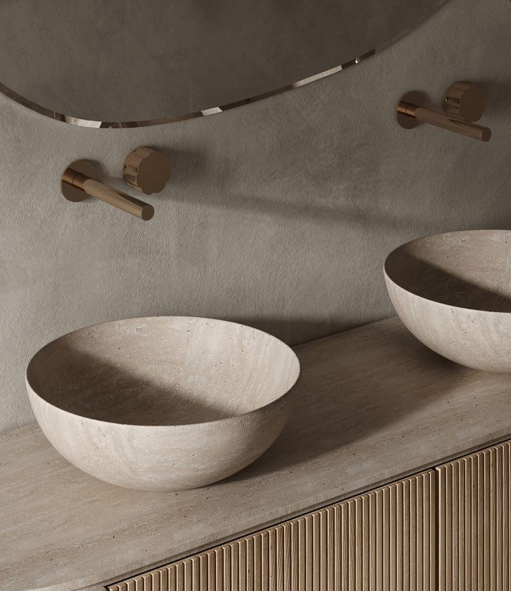 Travertin Classic Mix Vasque bol Type2  - 42 x 42 x 15cm