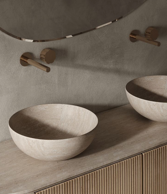 Travertin Classic Mix Vasque bol Type2  - 42 x 42 x 15cm