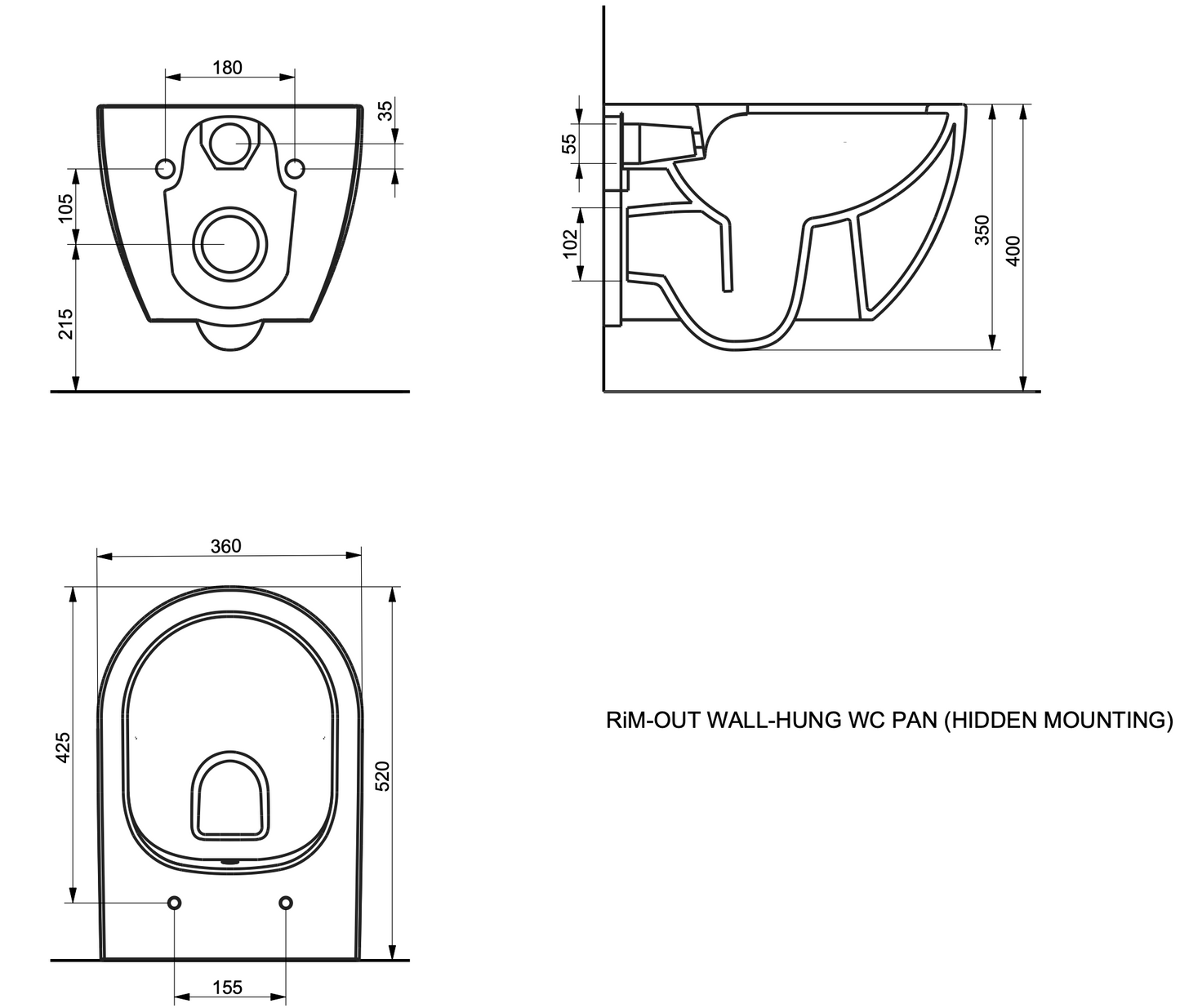 WC Suspendu lavant sans robinet intégré