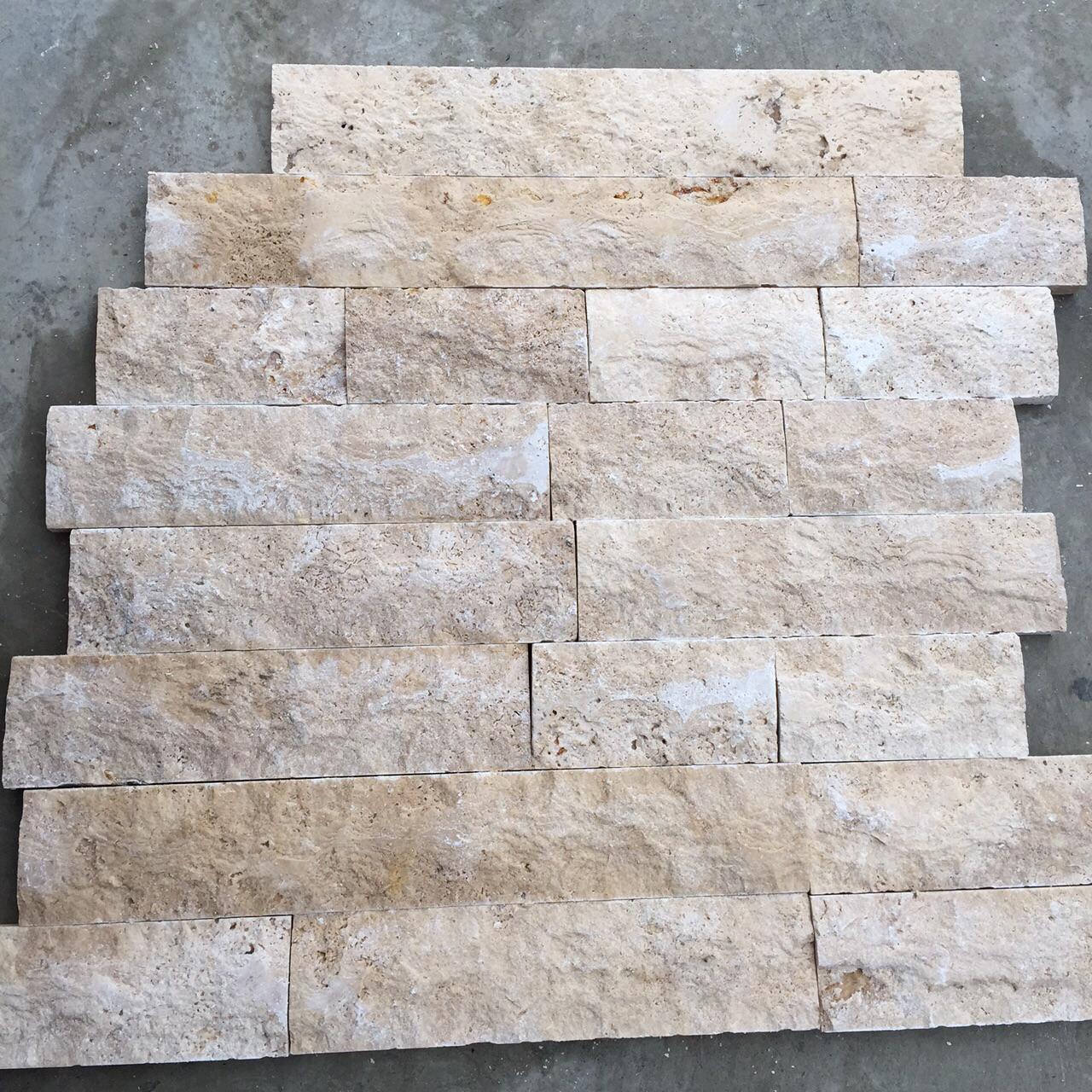 Parements Travertin Beige SPLIT FACE  - 10x2xLL