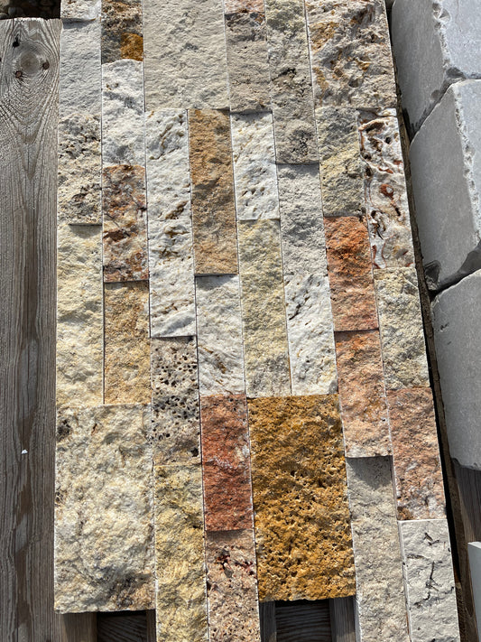 Parements Travertin Scabascuro  - 60 x 15 x 1.2-2cm