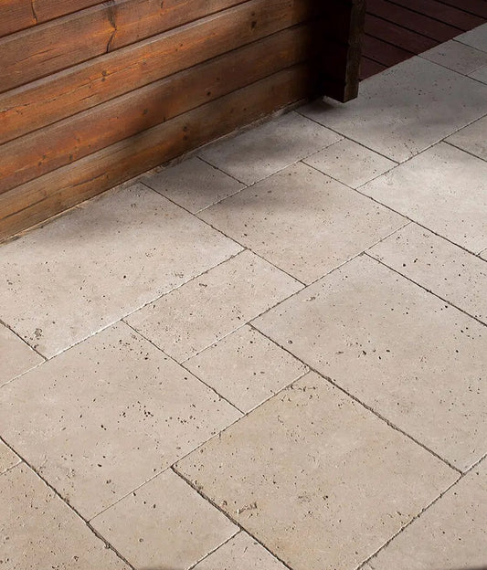 Travertin martelé effet vieilli Classic Mix 1er choix - opus x 1.2cm