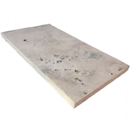 Margelle Travertin Rustique Bord Droit – 61 × 33 × 3 cm