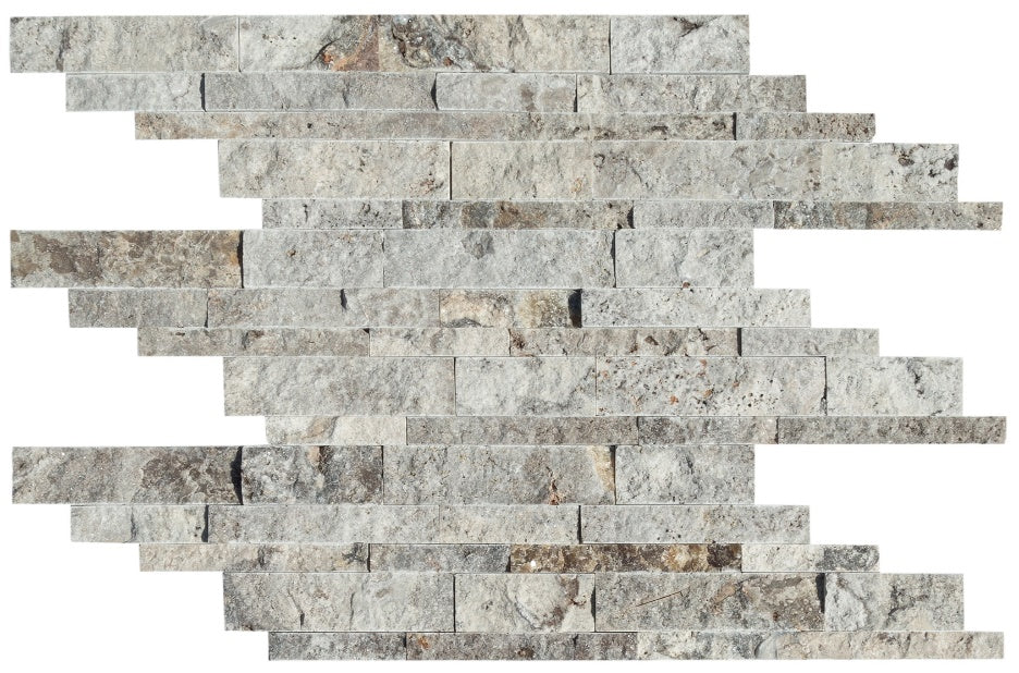 Parements Travertin Silver  - 60 x 15 x 1.2-2cm