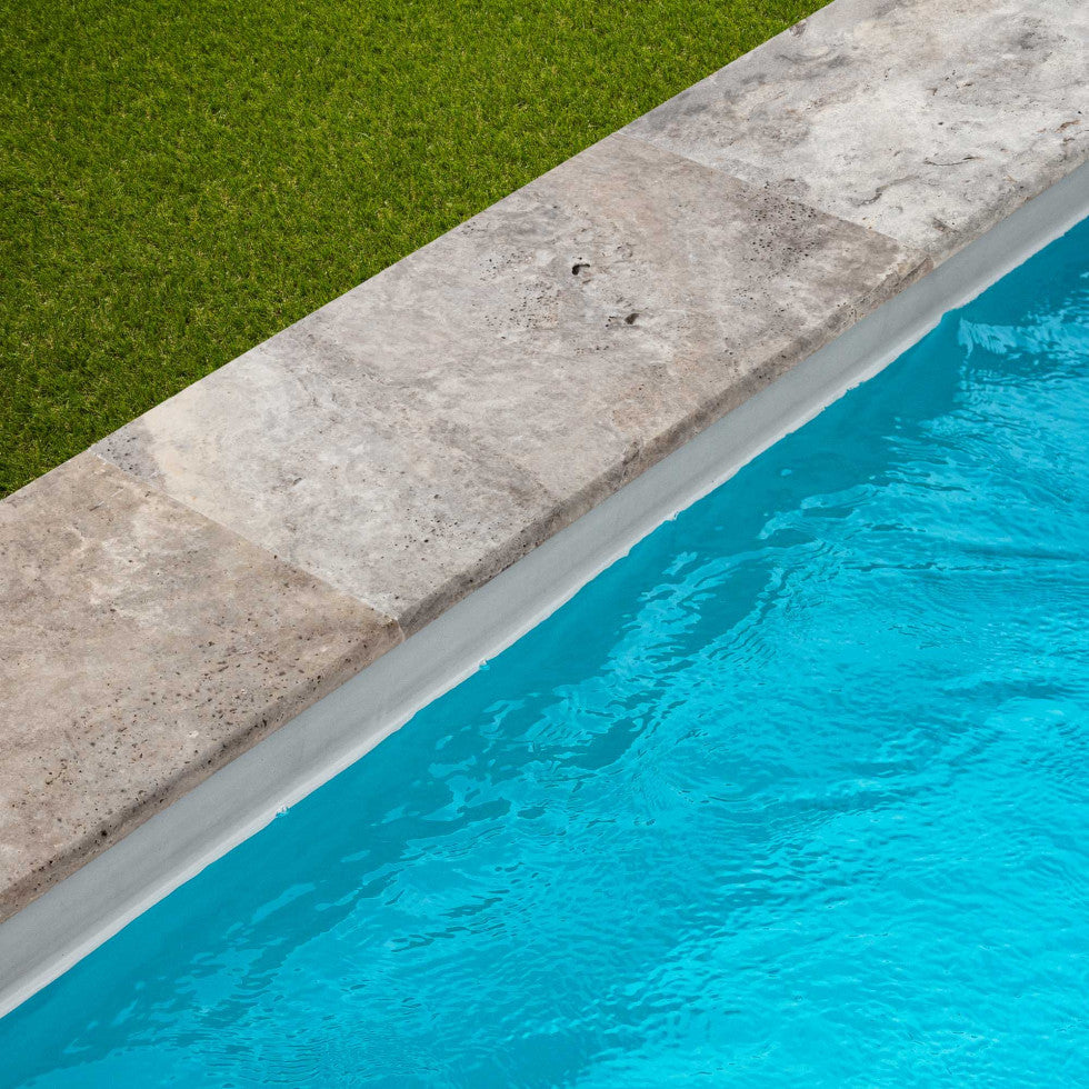 Margelle Silver 1er choix - Bord arrondi - 61 x 33 x 3cm