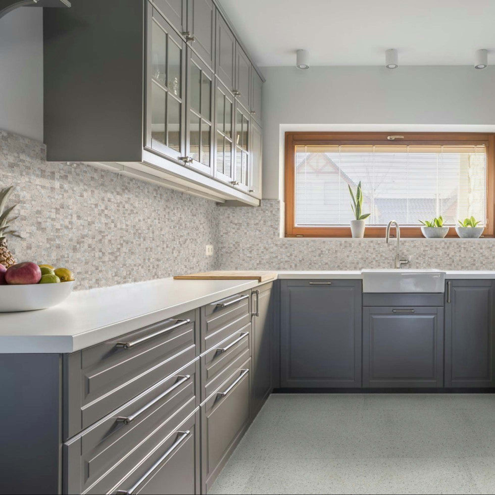 Mosaique silver 5 x 5 (boîte de 8) - 30 x 30cm