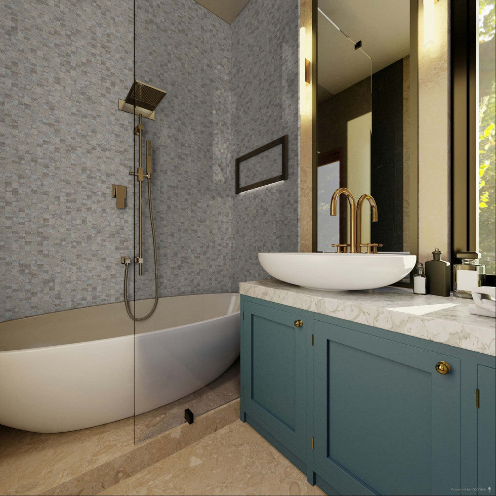 Mosaique silver 2,5 x 2,5 (boîte de 8) - 30 x 30cm